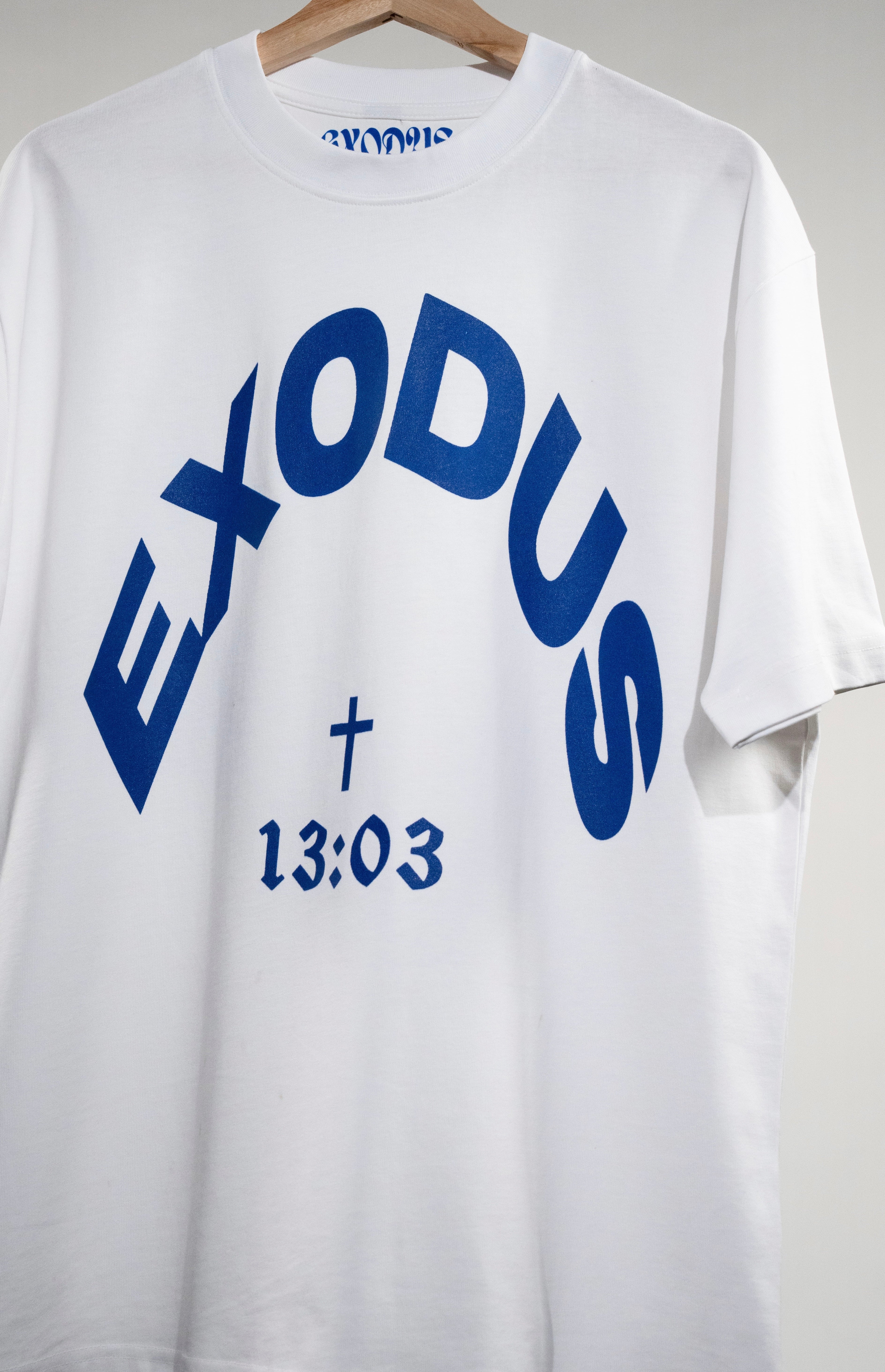 13:03 T-SHIRT (WHITE/ROYAL BLUE)